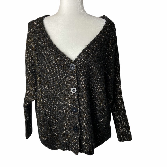 QED London Sweaters - 4/$20 QED London black and gold cardigan sz S